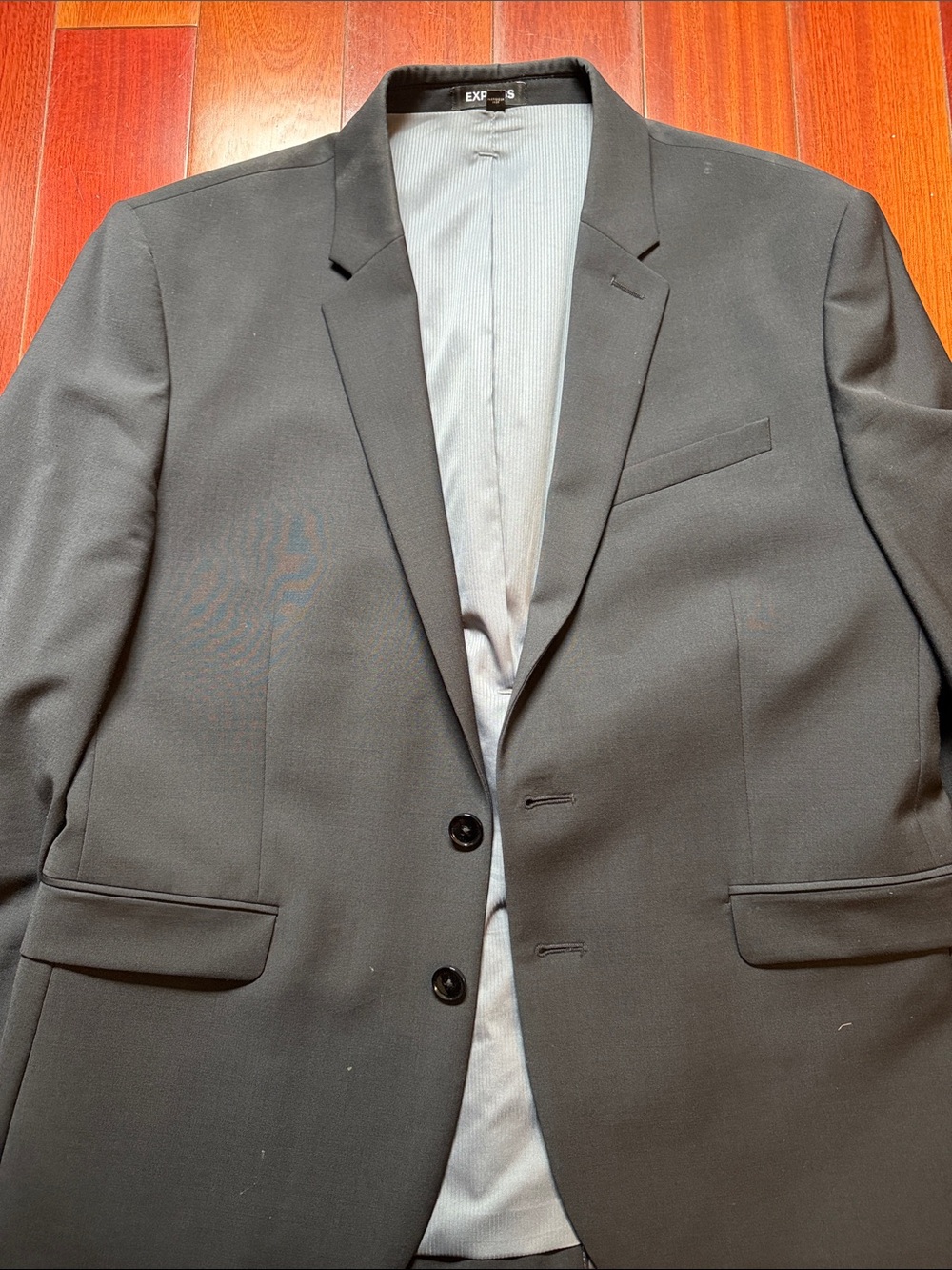 Express Men's Black Two-Button Notch Lapel Blazer